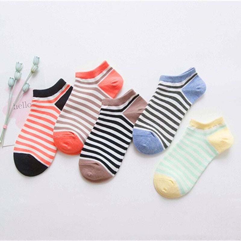 5 Pairs Women Socks Print Cartoon Bird Giraffe Harajuku Street Style Cotton Short Socks Female Casual Funny Ankle Socks Sox